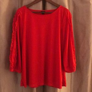 Ann Taylor 3/4 sleeve red top